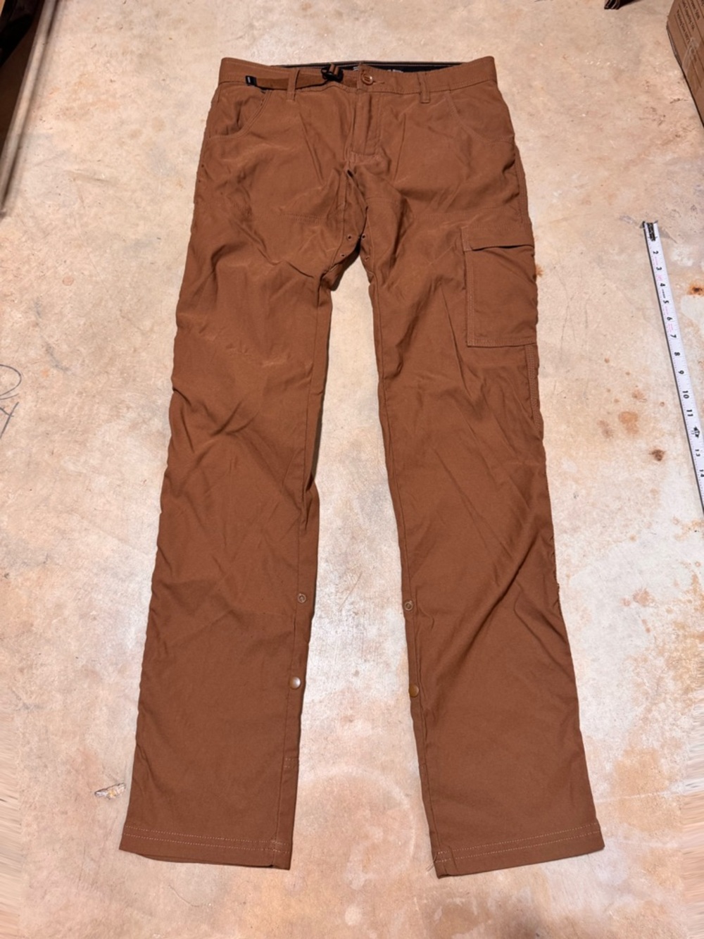 Prana Mens 31x34 Zion Cargo Pants Relaxed Fit Belted Roll Up Outdoor Hiking